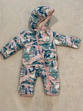 The North Face Baby ThermoBall Snowsuit 0-3M Hooded Bunting Pink Print Primaloft